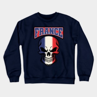 FRANCE FLAG IN A SKULL EMBLEM Crewneck Sweatshirt